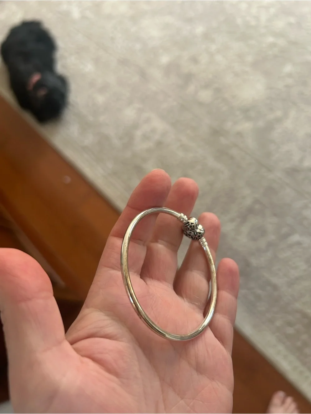 Pandora Moments Sterling Silver Bangle Bracelet – Size 19 cm